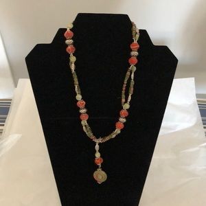 Beaded stone necklace